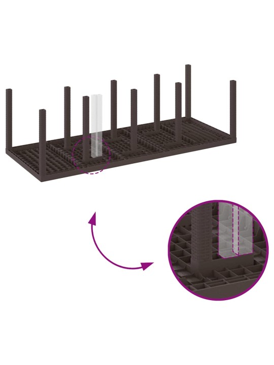 Dārza ēdamgalds 11 pcs brūna polt rattan