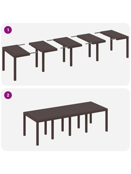 Dārza ēdamgalds 11 pcs brūna polt rattan