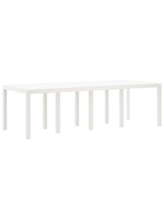 Dārza ēdamgalds 11 pcs balts polt rattan
