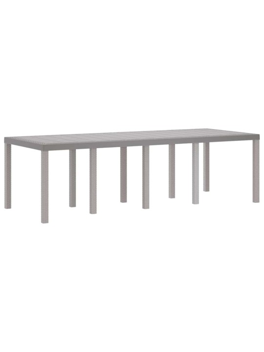Dārza ēdamgalds 11 pcs gaiši pelēks polt rattan