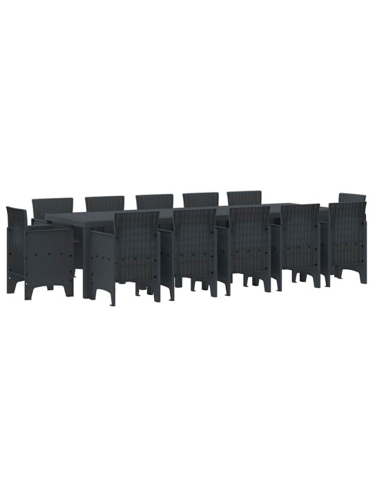 Dārza ēdamgalds 13 pcs antracīts plastmasa