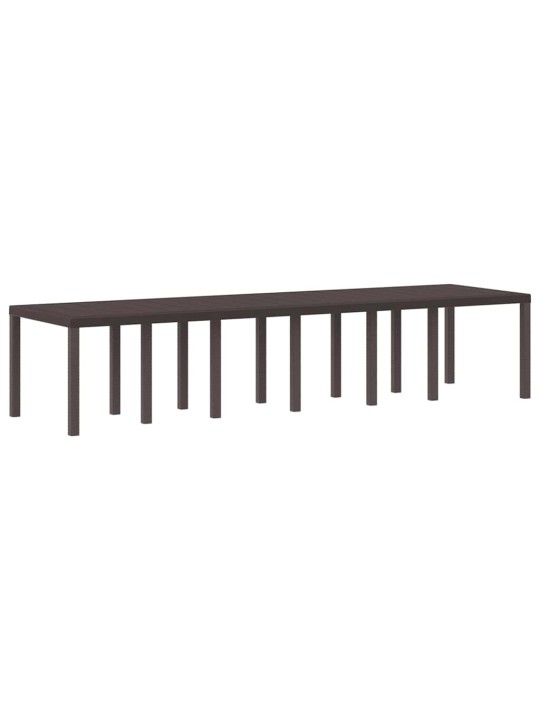 Dārza ēdamgalds 15 pcs brūna polt rattan