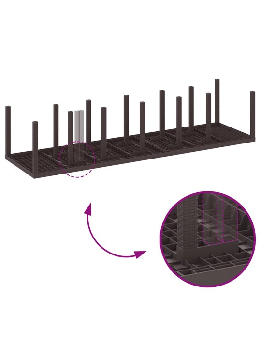 Dārza ēdamgalds 15 pcs brūna polt rattan