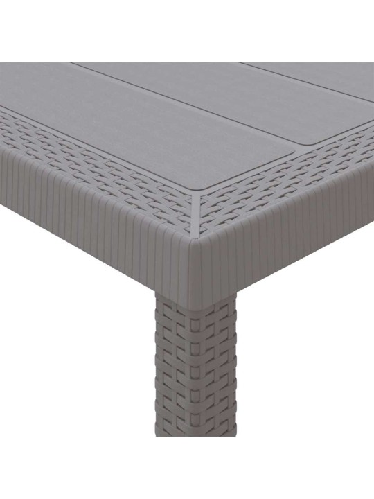Dārza ēdamgalds 15 pcs gaiši pelēks polt rattan