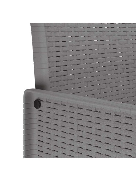 Dārza ēdamgalds 15 pcs gaiši pelēks polt rattan