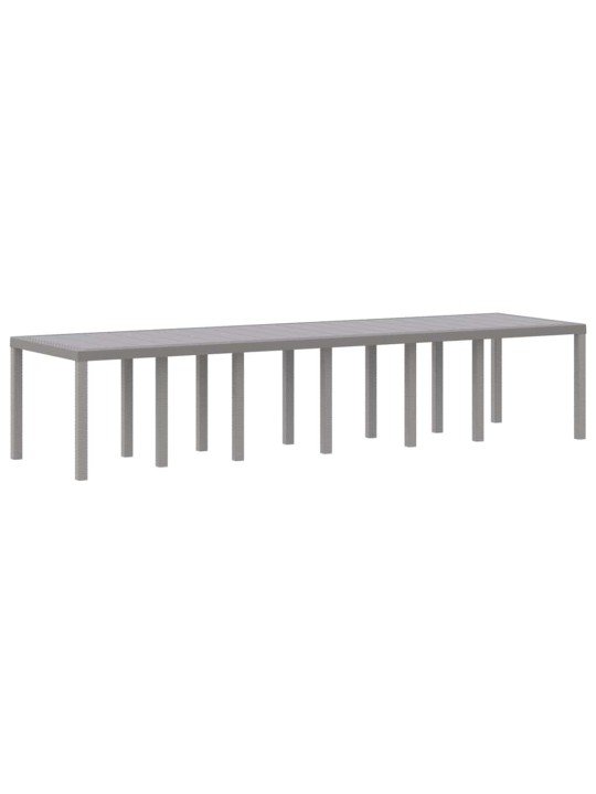 Dārza ēdamgalds 15 pcs gaiši pelēks polt rattan