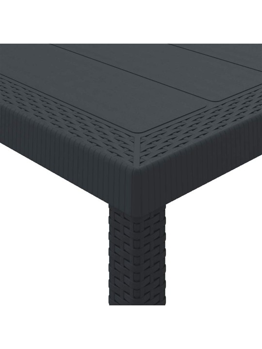 Dārza ēdamgalds 17 pcs antracīts polt rattan