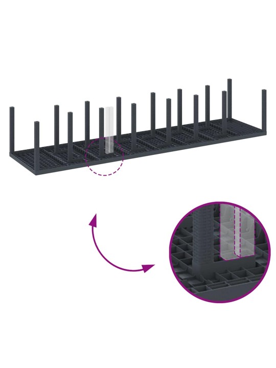 Dārza ēdamgalds 17 pcs antracīts polt rattan
