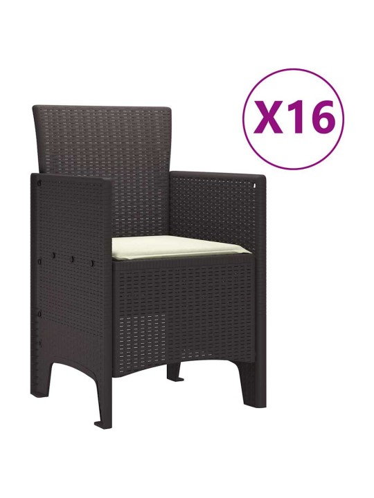 Dārza ēdamgalds 17 pcs brūna polt rattan