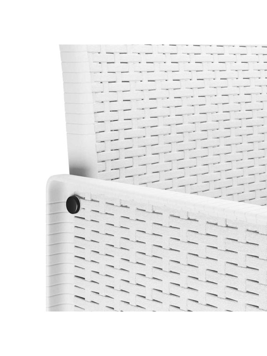 Dārza ēdamgalds 17 pcs balts polt rattan