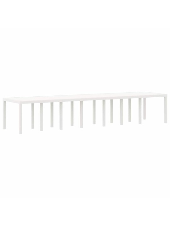 Dārza ēdamgalds 17 pcs balts polt rattan