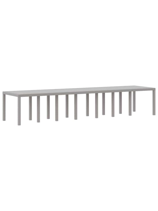 Dārza ēdamgalds 17 pcs gaiši pelēks polt rattan