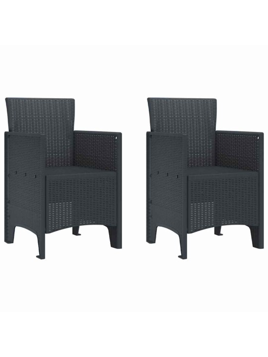 Dārza ēdamgalds 3 pcs antracīts polt rattan