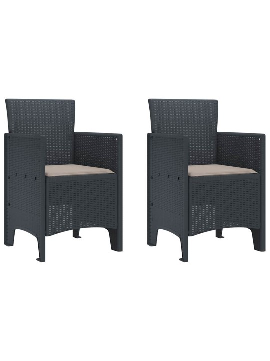 Dārza ēdamgalds 3 pcs antracīts polt rattan