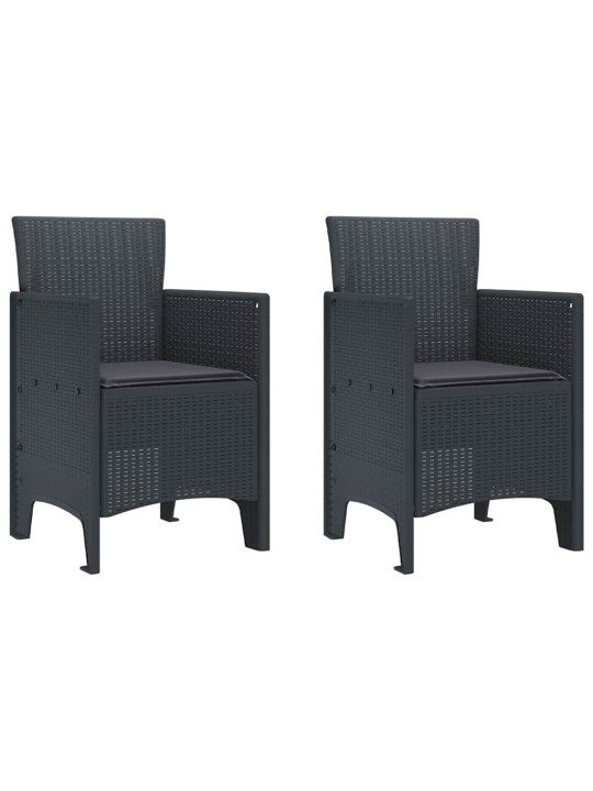 Dārza ēdamgalds 3 pcs antracīts polt rattan