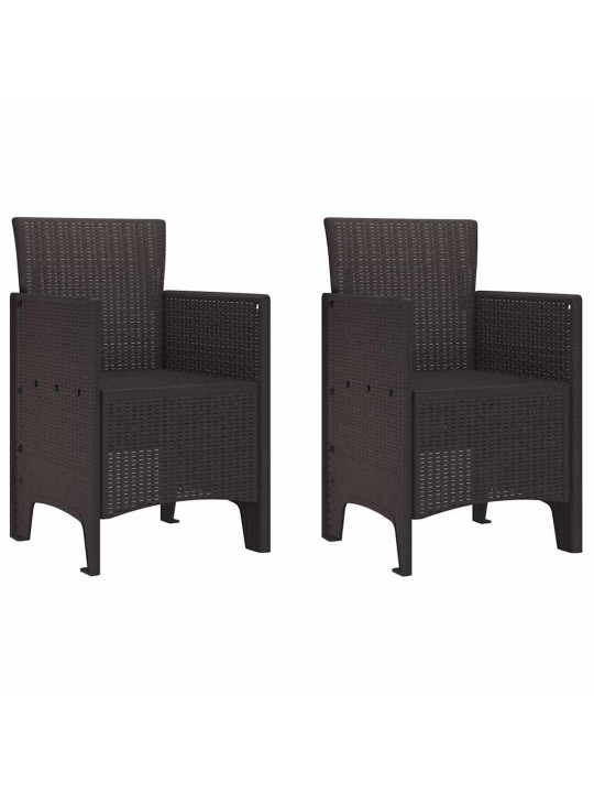 Dārza ēdamgalds 3 pcs brūna polt rattan