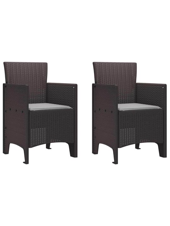 Dārza ēdamgalds 3 pcs brūna polt rattan