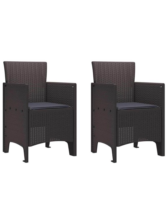 Dārza ēdamgalds 3 pcs brūna polt rattan