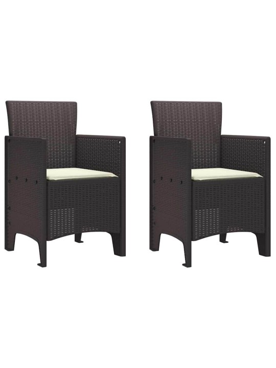 Dārza ēdamgalds 3 pcs brūna polt rattan