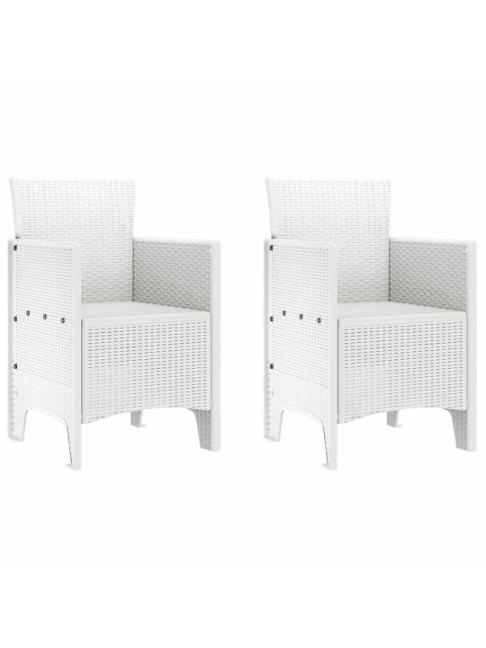 Dārza ēdamgalds 3 pcs balts polt rattan