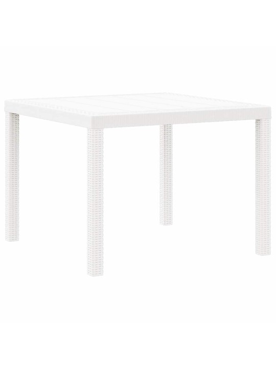 Dārza ēdamgalds 3 pcs balts polt rattan