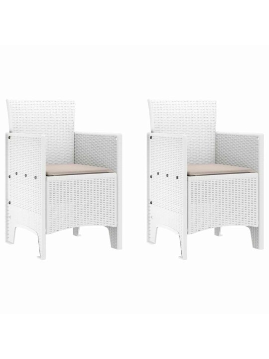 Dārza ēdamgalds 3 pcs balts polt rattan