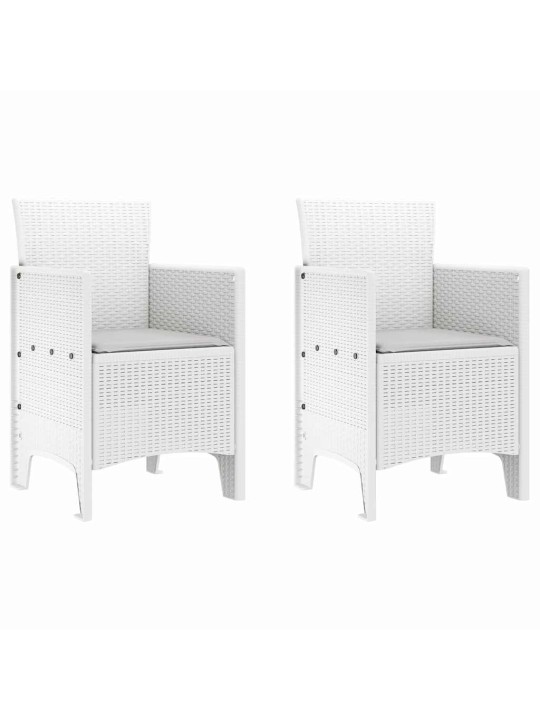 Dārza ēdamgalds 3 pcs balts polt rattan