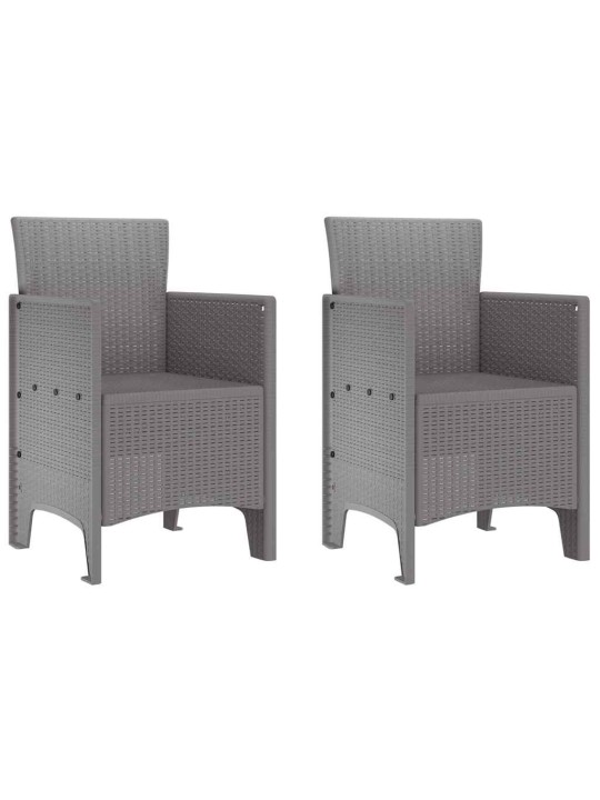 Dārza ēdamgalds 3 pcs gaiši pelēks polt rattan