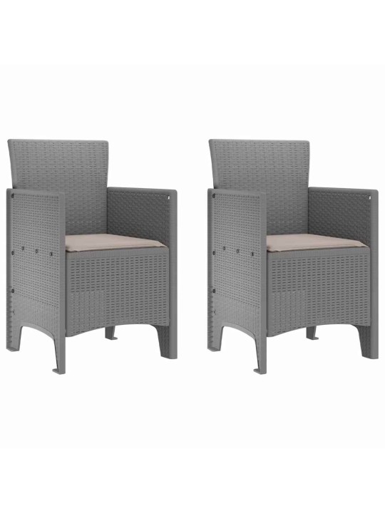 Dārza ēdamgalds 3 pcs gaiši pelēks polt rattan