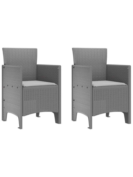 Dārza ēdamgalds 3 pcs gaiši pelēks polt rattan