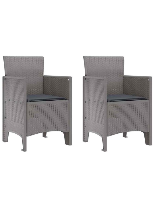 Dārza ēdamgalds 3 pcs gaiši pelēks polt rattan