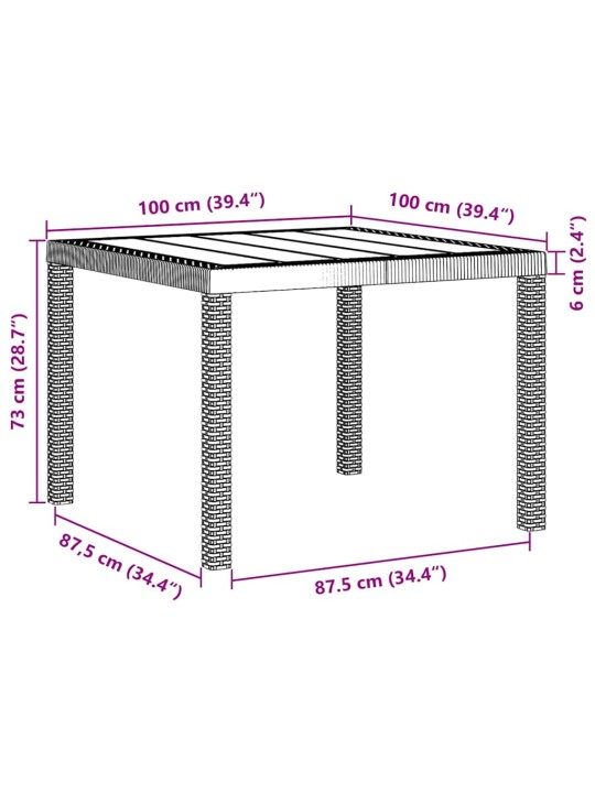 Dārza ēdamgalds 3 pcs gaiši pelēks polt rattan