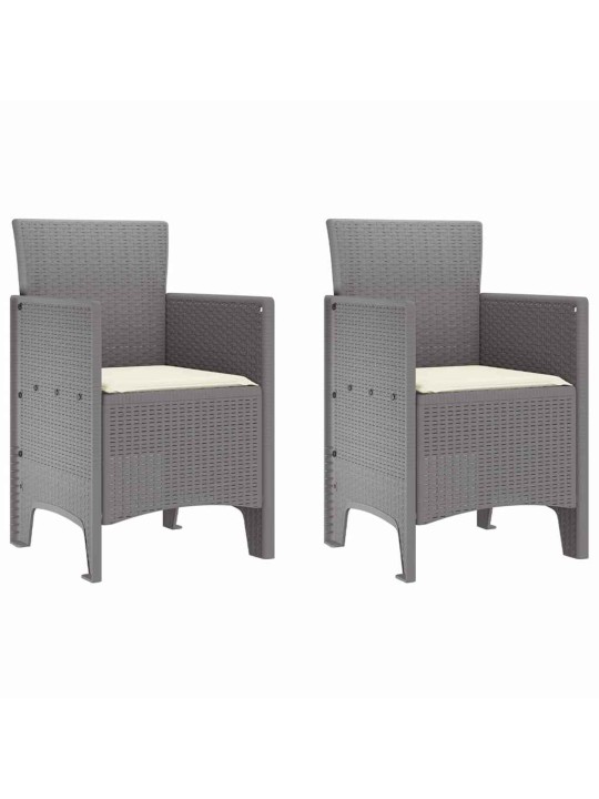 Dārza ēdamgalds 3 pcs gaiši pelēks polt rattan