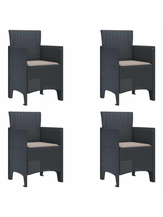 Dārza ēdamgalds 5 pcs antracīts polt rattan