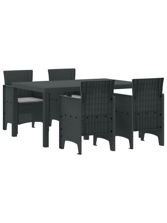 Dārza ēdamgalds 5 pcs antracīts polt rattan