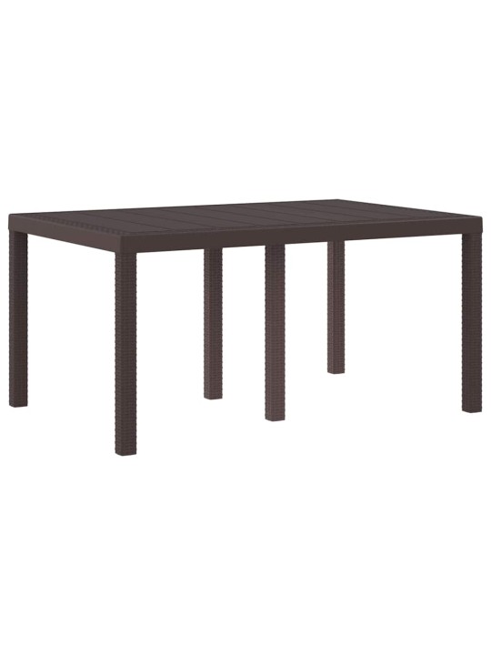Dārza ēdamgalds 5 pcs brūna polt rattan