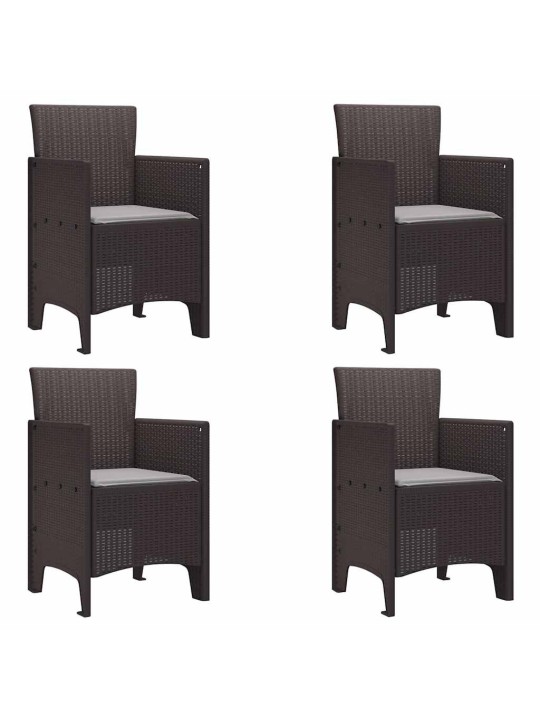 Dārza ēdamgalds 5 pcs brūna polt rattan