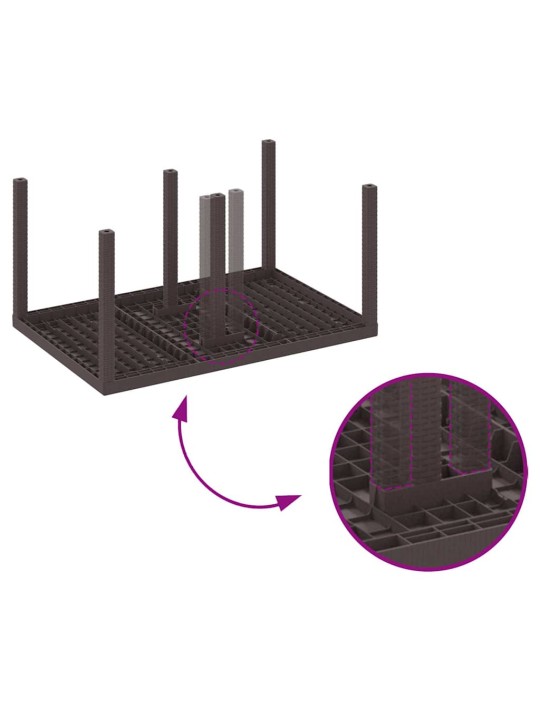 Dārza ēdamgalds 5 pcs brūna polt rattan
