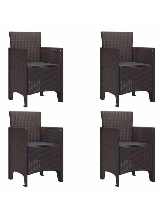 Dārza ēdamgalds 5 pcs brūna polt rattan