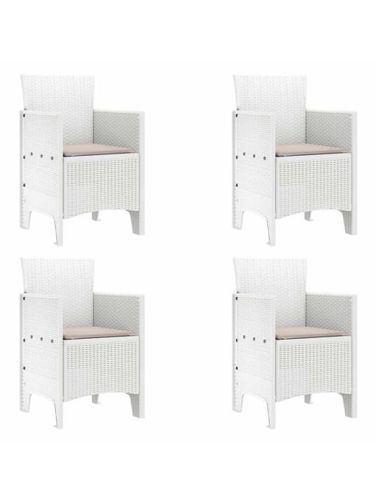 Dārza ēdamgalds 5 pcs balts polt rattan