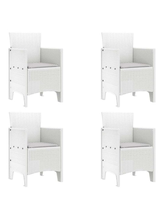 Dārza ēdamgalds 5 pcs balts polt rattan