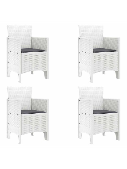 Dārza ēdamgalds 5 pcs balts polt rattan