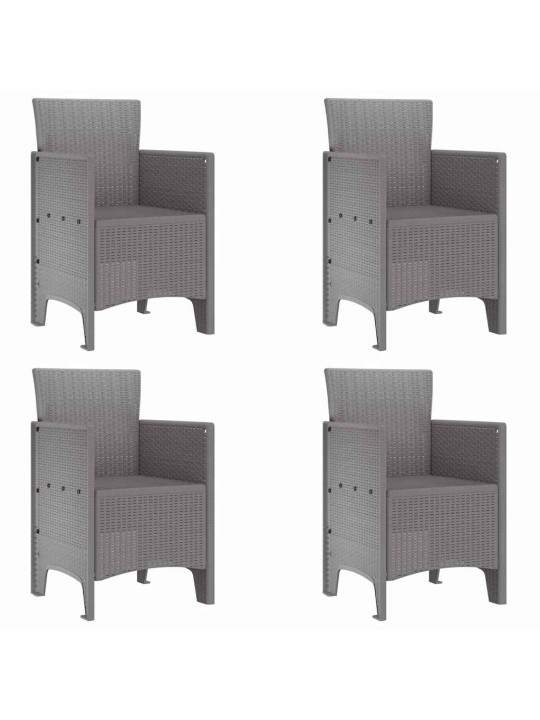 Dārza ēdamgalds 5 pcs gaiši pelēks polt rattan