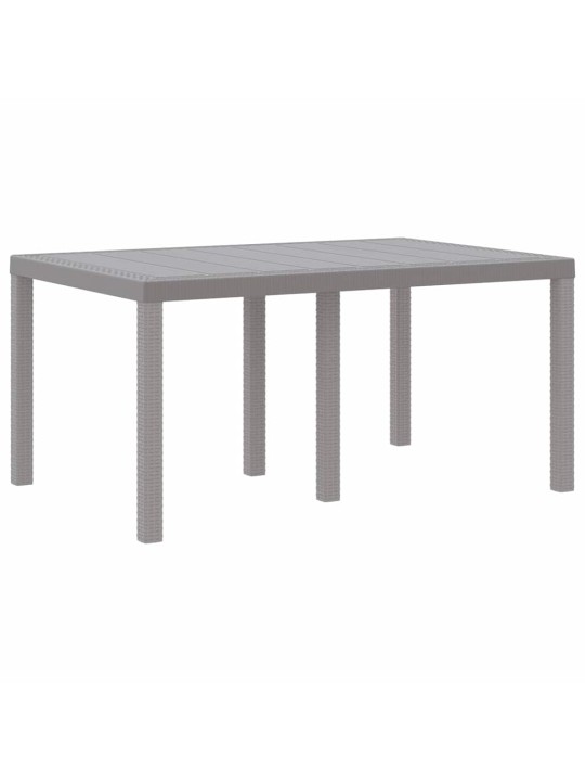 Dārza ēdamgalds 5 pcs gaiši pelēks polt rattan