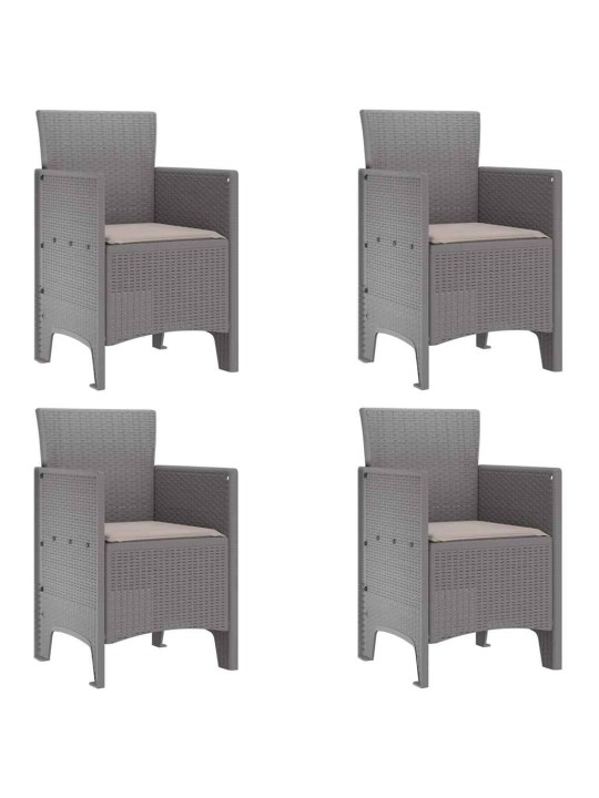 Dārza ēdamgalds 5 pcs gaiši pelēks polt rattan