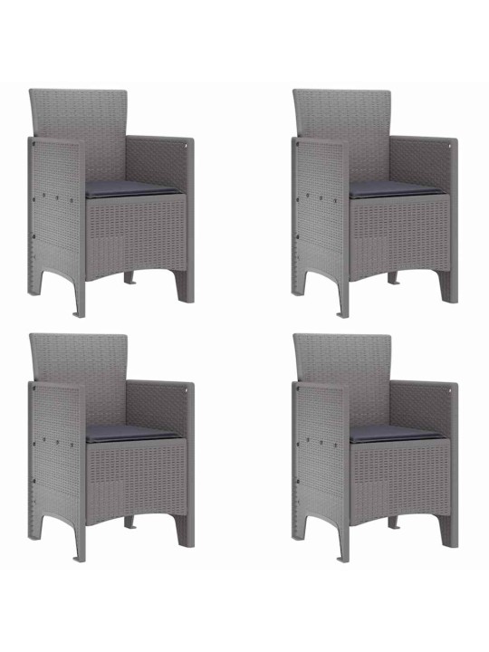Dārza ēdamgalds 5 pcs gaiši pelēks polt rattan