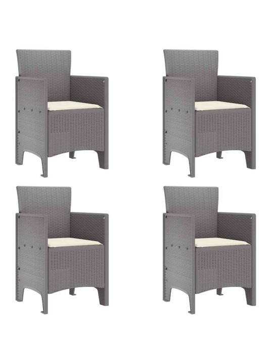 Dārza ēdamgalds 5 pcs gaiši pelēks polt rattan