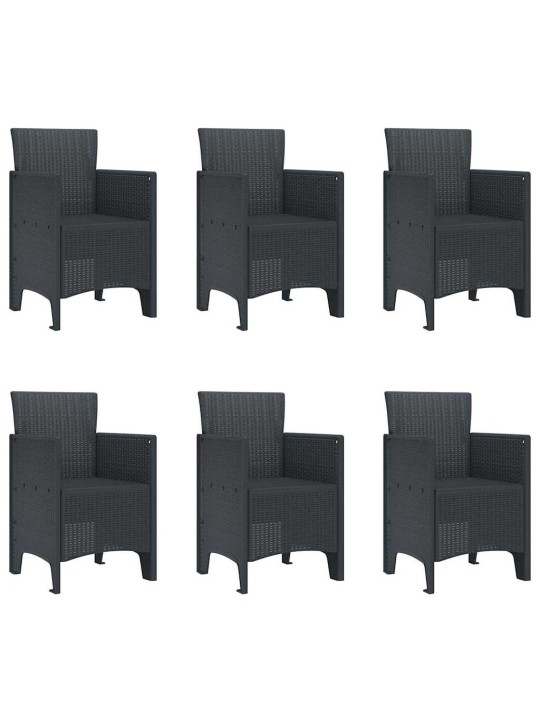 Dārza ēdamgalds 7 pcs antracīts polt rattan