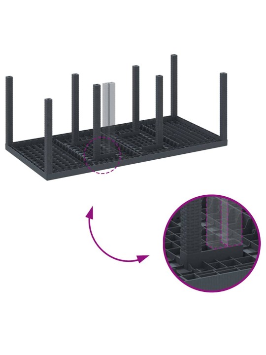 Dārza ēdamgalds 7 pcs antracīts polt rattan