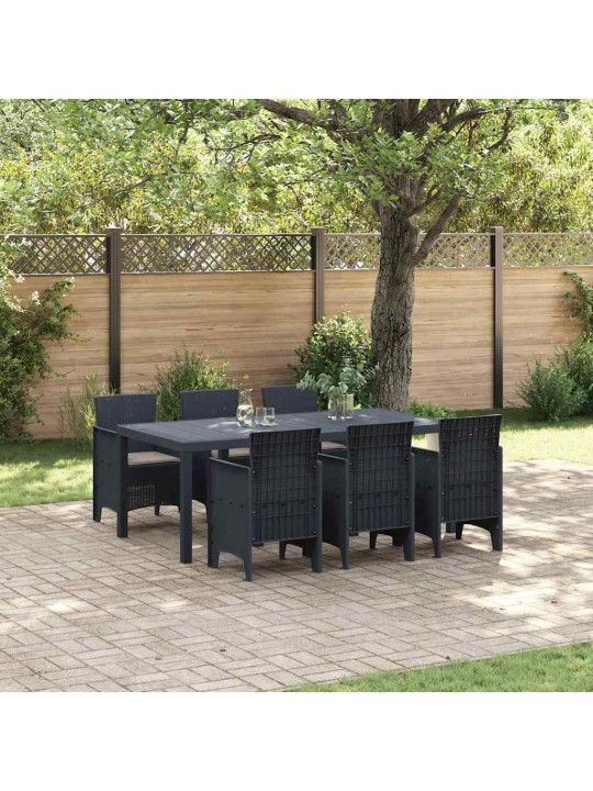 Dārza ēdamgalds 7 pcs antracīts polt rattan